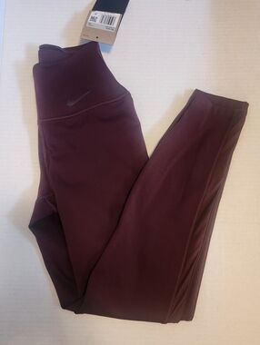 Nike Maroon High-Waist Leggings Size Xs New!